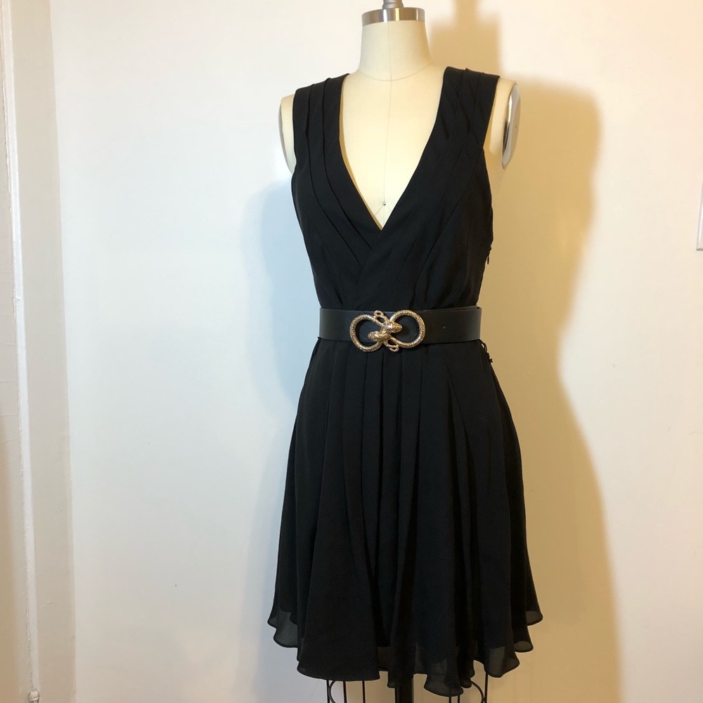 Elizabeth and James black pleated dress